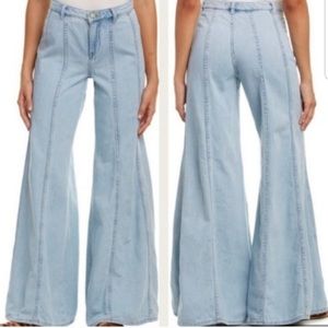 Free people ultra wide leg high waisted jeans